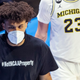 Michigan’s Isaiah Livers sports a #NotNCAAProperty during the Wolverines’ game against Texas Southern in the NCAA Tournament.